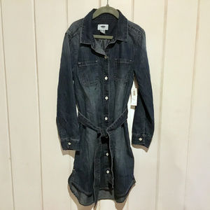 Old Navy denim tie-belt shirt dress
